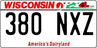 WI license plate 380NXZ