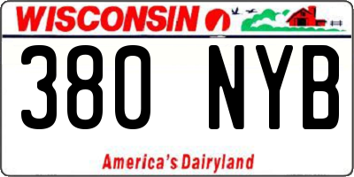 WI license plate 380NYB