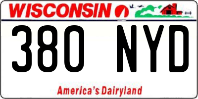 WI license plate 380NYD