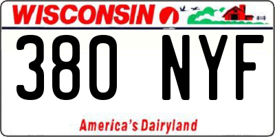 WI license plate 380NYF