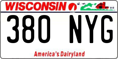 WI license plate 380NYG