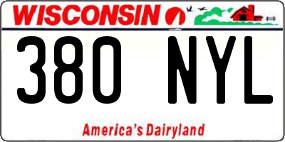 WI license plate 380NYL