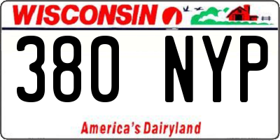 WI license plate 380NYP