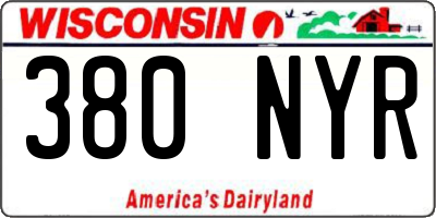 WI license plate 380NYR