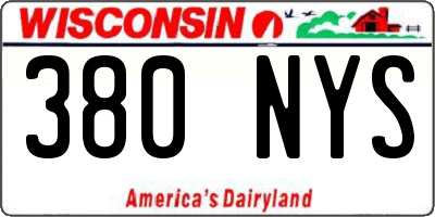 WI license plate 380NYS