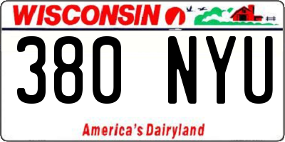WI license plate 380NYU