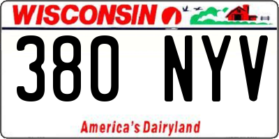 WI license plate 380NYV