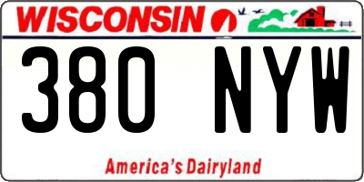WI license plate 380NYW