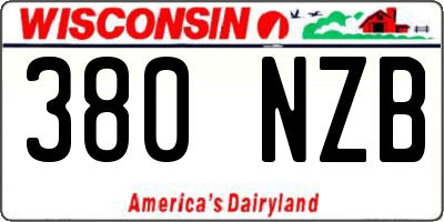 WI license plate 380NZB