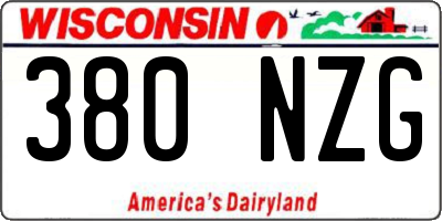 WI license plate 380NZG