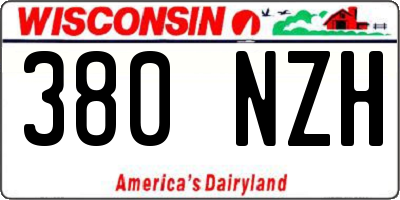 WI license plate 380NZH