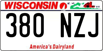 WI license plate 380NZJ