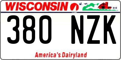 WI license plate 380NZK