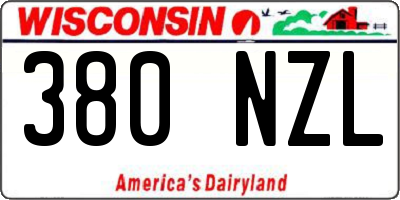 WI license plate 380NZL
