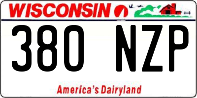 WI license plate 380NZP