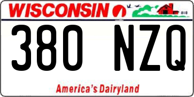 WI license plate 380NZQ
