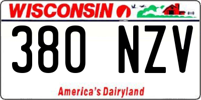 WI license plate 380NZV