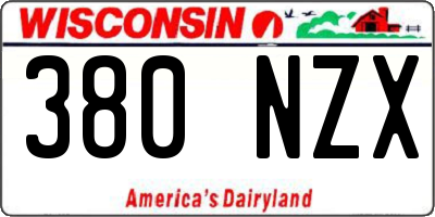 WI license plate 380NZX