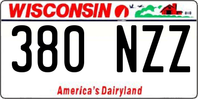 WI license plate 380NZZ