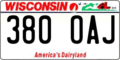 WI license plate 380OAJ
