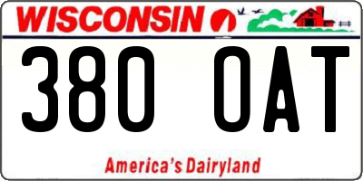WI license plate 380OAT