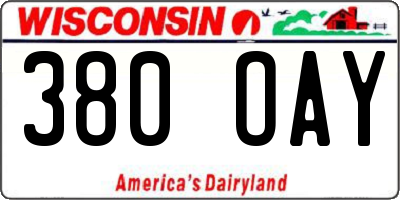 WI license plate 380OAY