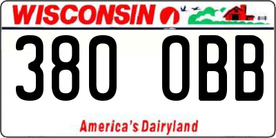 WI license plate 380OBB