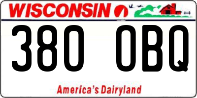 WI license plate 380OBQ