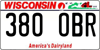 WI license plate 380OBR