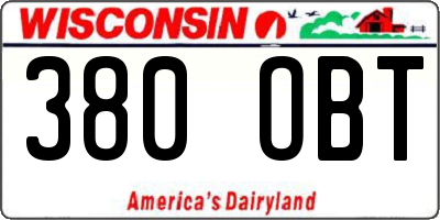 WI license plate 380OBT