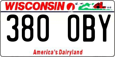 WI license plate 380OBY