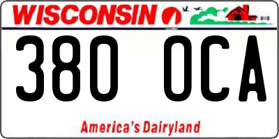 WI license plate 380OCA
