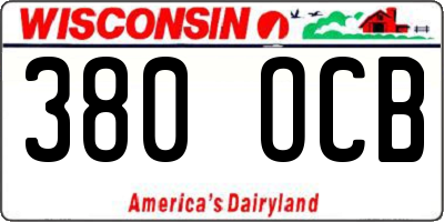 WI license plate 380OCB