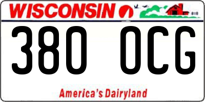 WI license plate 380OCG