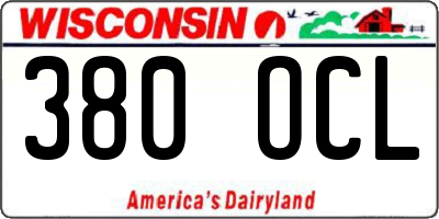 WI license plate 380OCL