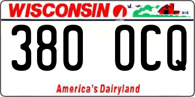 WI license plate 380OCQ