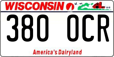 WI license plate 380OCR