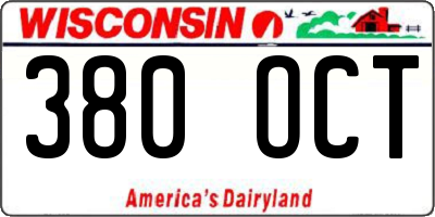 WI license plate 380OCT