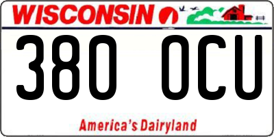 WI license plate 380OCU