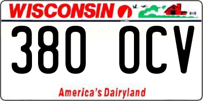 WI license plate 380OCV