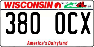 WI license plate 380OCX