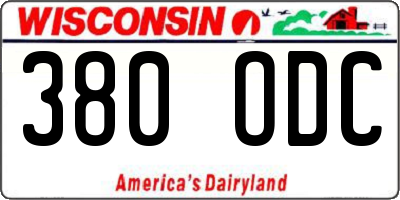WI license plate 380ODC