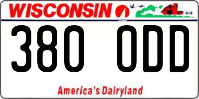 WI license plate 380ODD