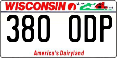 WI license plate 380ODP