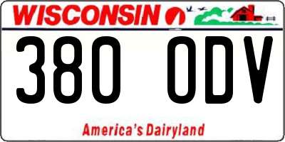 WI license plate 380ODV