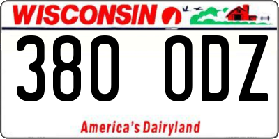WI license plate 380ODZ