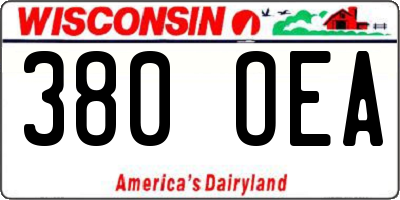 WI license plate 380OEA
