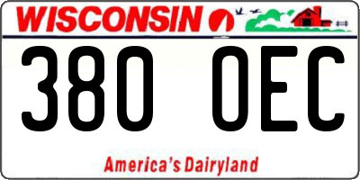 WI license plate 380OEC