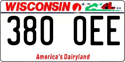 WI license plate 380OEE