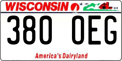 WI license plate 380OEG
